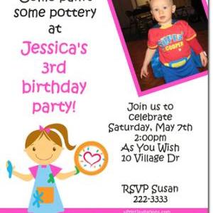 Pottery Party Birthday Invitations (download Jpg..