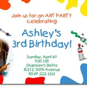 Pottery Party Birthday Invitations (download Jpg..