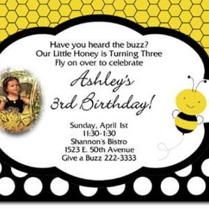 Bee Birthday Invitations (download Jpg..