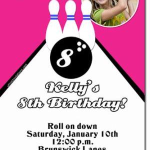 Bowling Party Birthday Invitations (download Jpg..