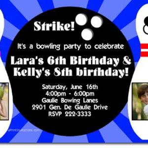 Bowling Party Birthday Invitations (download Jpg..