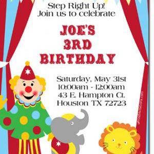 Circus Birthday Invitations (download Jpg..