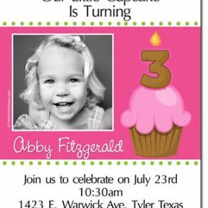 Cupcake Birthday Invitations (download Jpg..