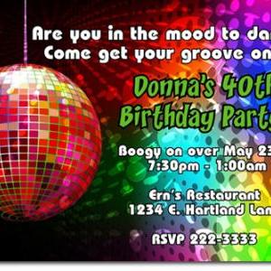 Disco Mirror Ball Birthday Invitations (download..