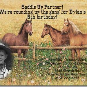 Horse Birthday Invitations (download Jpg..