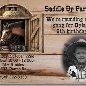 Horse Birthday Invitations (download Jpg..