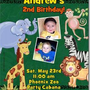 Jungle Safari Zoo Birthday Invitations (download..