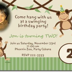 Monkey Birthday Invitations (download Jpg..