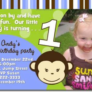 Monkey Birthday Invitations (download Jpg..