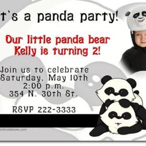 Panda Bear Birthday Invitations (download Jpg..