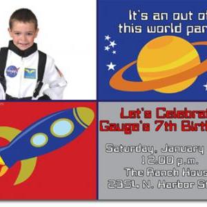 Space Astronaut Birthday Invitations (download Jpg..