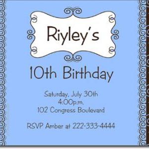 Swirly Birthday Invitations (download Jpg..