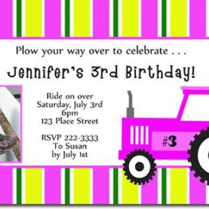 Tractor Birthday Invitations (download Jpg..