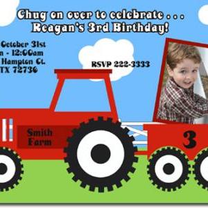 Tractor Birthday Invitations (download Jpg..