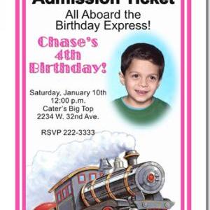 Train Birthday Invitations (download Jpg..