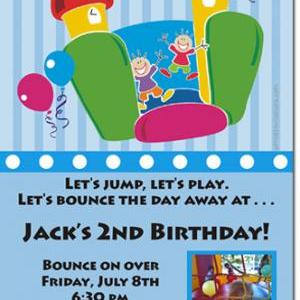 Trampoline Bounce Park Birthday Invitations..