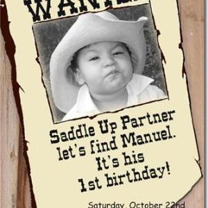 Western Cowboy Birthday Invitations (download Jpg..