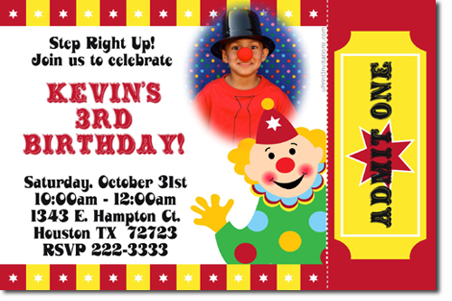 Circus Birthday Invitations (download Jpg Immediately) Click For Additional Designs