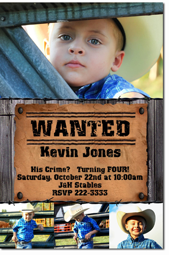 Cowboy Wanted Poster Birthday Invitations (Download JPG Immediately) Click  For Additional Designs on Luulla