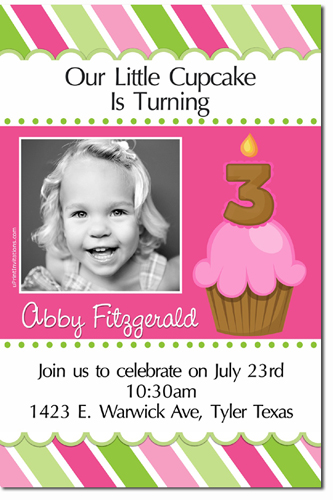 Cupcake Birthday Invitations (download Jpg Immediately) Click For Additional Designs Any Age - Any Color Scheme