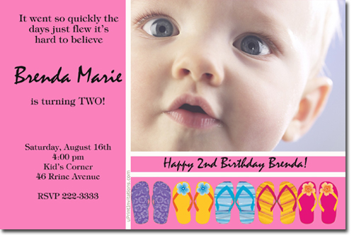 Flip Flop Birthday Invitations (download Jpg Immediately) Click For Additional Designs