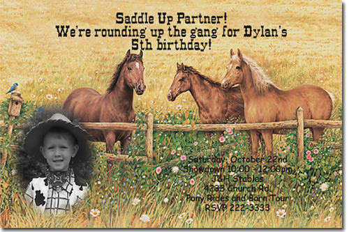 Horse Birthday Invitations (download Jpg Immediately) Click For Additional Designs