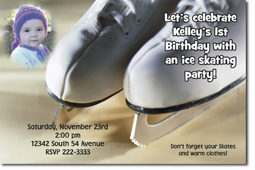 Ice Skating Birthday Invitations (download Jpg Immediately) Click For Additional Designs