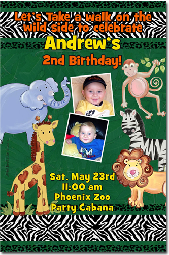 Jungle Safari Zoo Birthday Invitations (download Jpg Immediately) Click For Additional Designs
