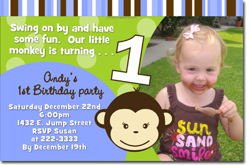 Monkey Birthday Invitations (download Jpg Immediately) Click For Additional Designs