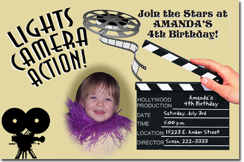 Movie Hollywood Birthday Invitations (download Jpg Immediately) Click For Additional Designs