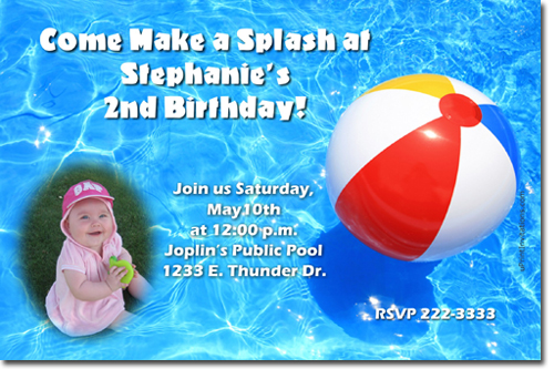 Swimming Pool Birthday Invitations (download Jpg Immediately) Click For Additional Designs