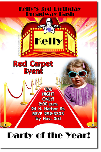 Red Carpet Hollywood Movie Party Birthday Invitations (download Jpg Immediately) Click For Additional Designs
