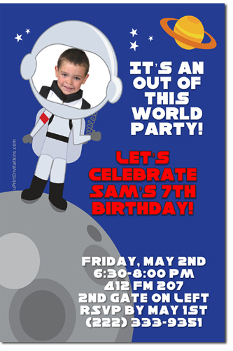 Space Astronaut Birthday Invitations (download Jpg Immediately) Click For Additional Designs