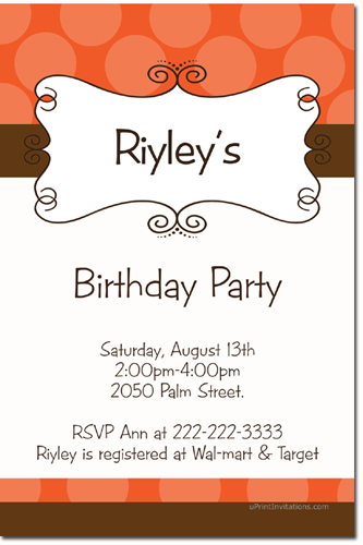 Swirly Birthday Invitations (download Jpg Immediately) Click For Additional Designs Any Color Scheme