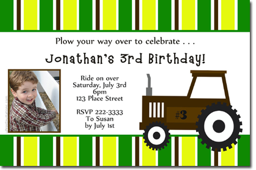 Tractor Birthday Invitations (download Jpg Immediately) Click For Additional Designs Any Color Scheme