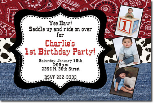 Western Cowboy Birthday Invitations (download Jpg Immediately) Click For Additional Designs Any Color Scheme
